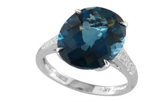 14K WG EFFY London Blue Topaz Ring
