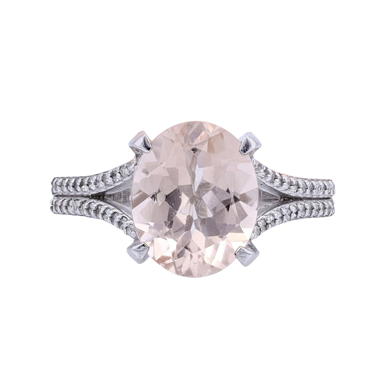 14K EFFY WG Morganite Center Ring