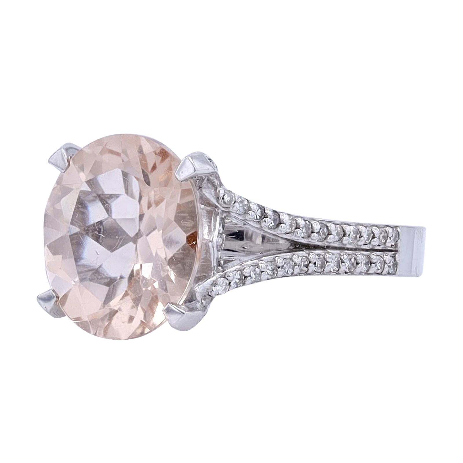 14K EFFY WG Morganite Center Ring