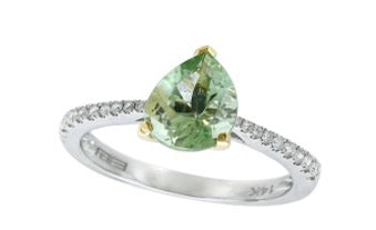 14K YG Green Amethyst Ring