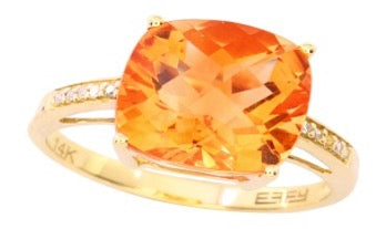 14K YG EFFY Citrine Ring
