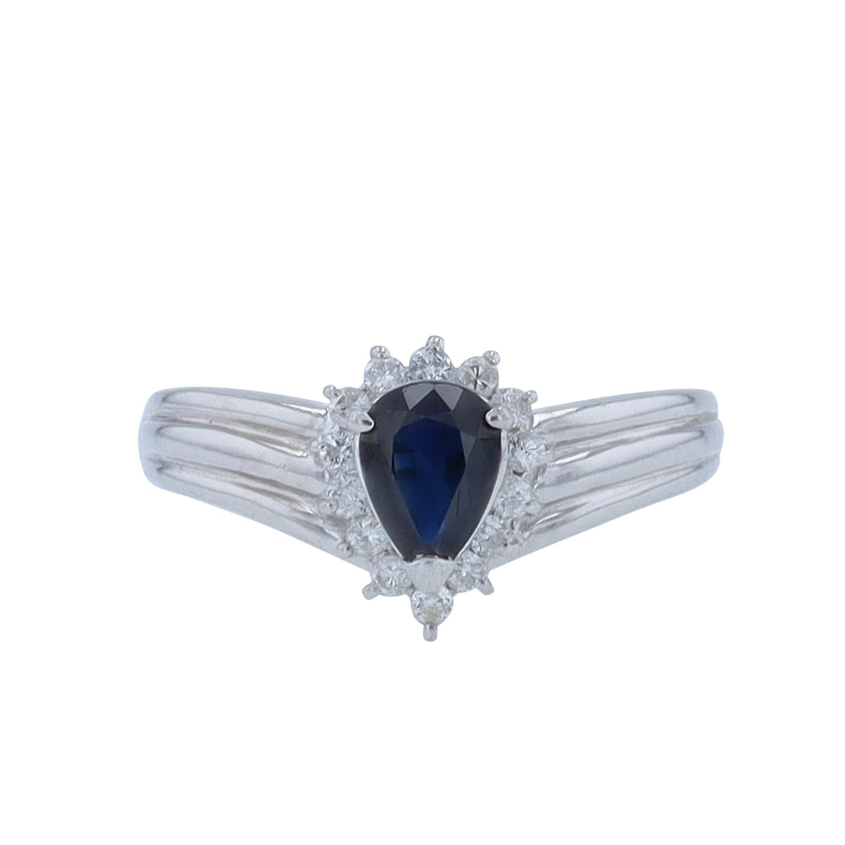 PT850 0.83 CT Pear Cut Halo Ring