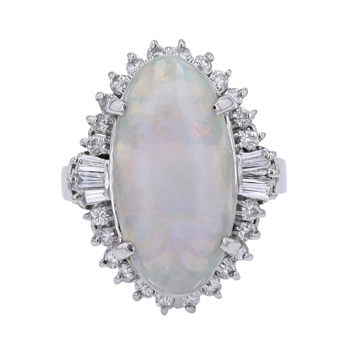PT900 4.50 CT Opal Center Ring