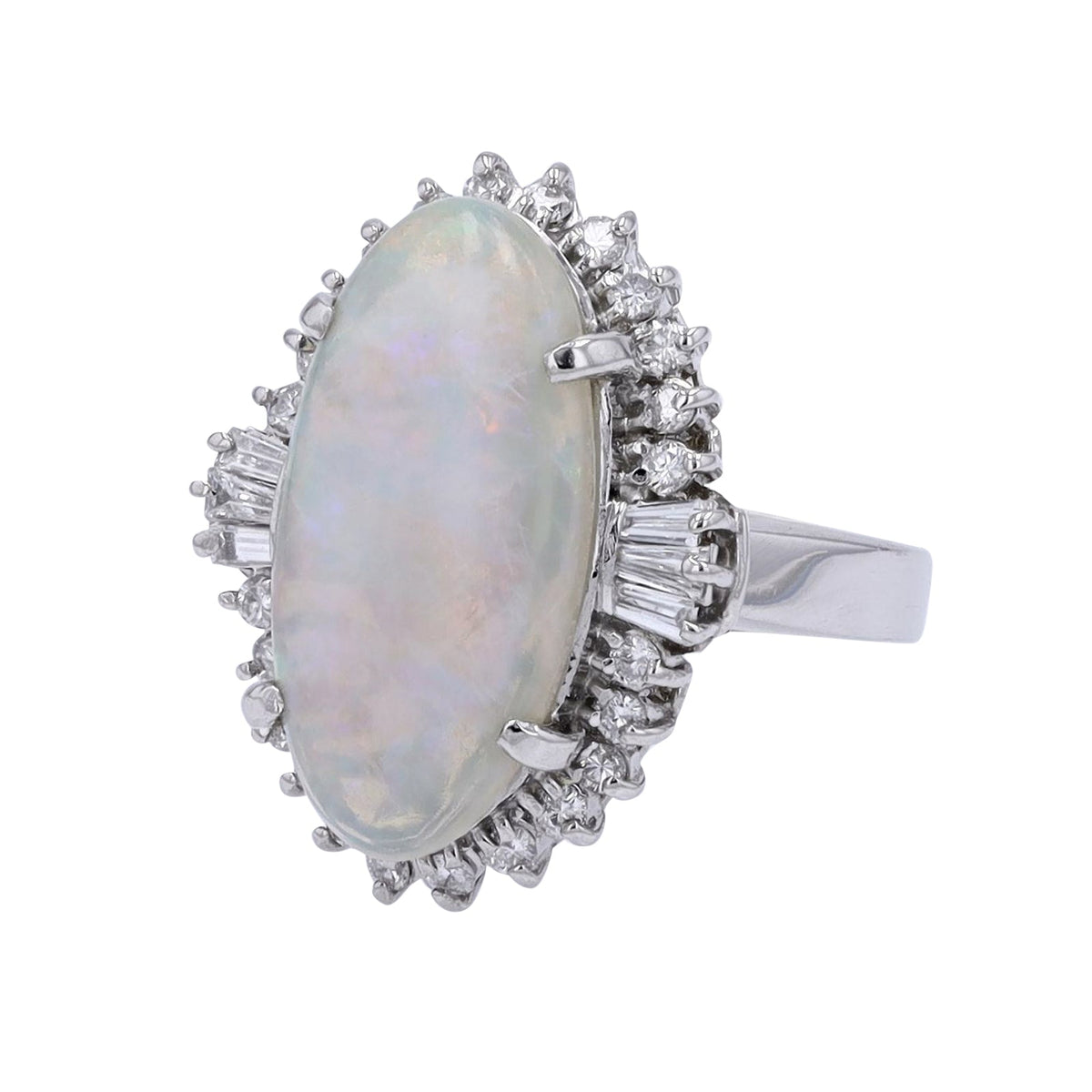 PT900 4.50 CT Opal Center Ring