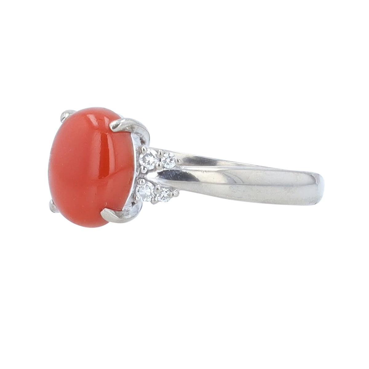 18K WG 1.75 CT Coral Ring
