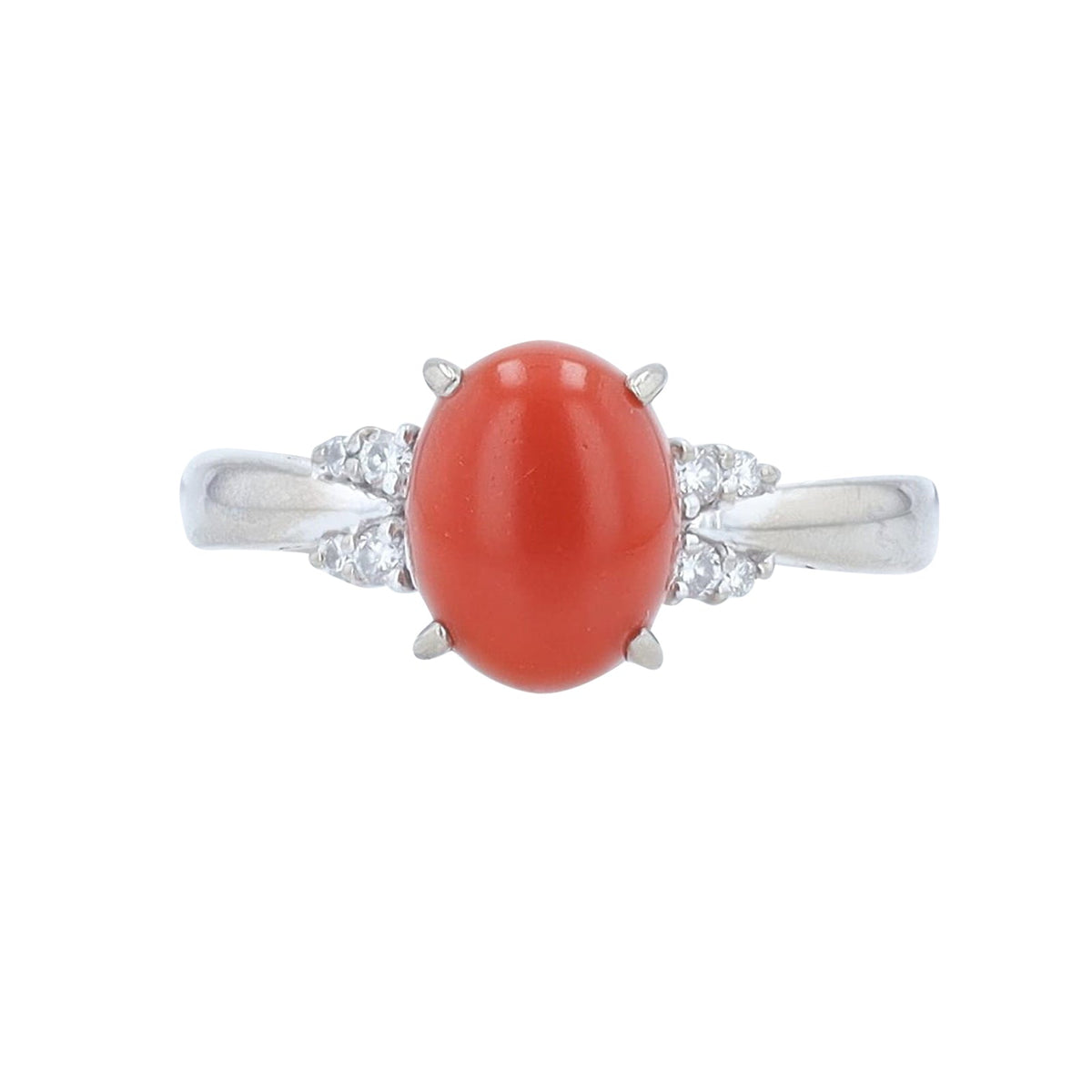 18K WG 1.75 CT Coral Ring