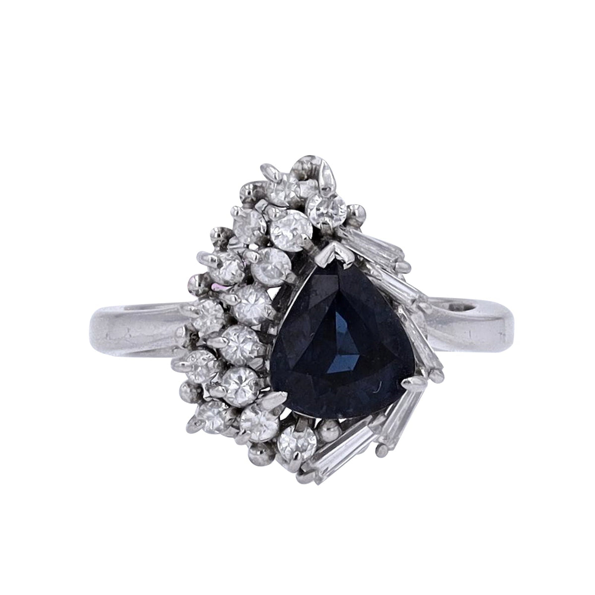 PT900 1.13 CT Pear Cut Sapphire Ring