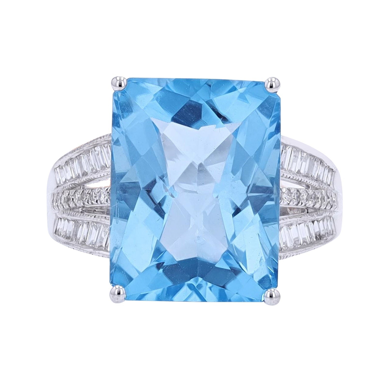 14K WG EFFY 11.85 CT Blue Topaz Ring