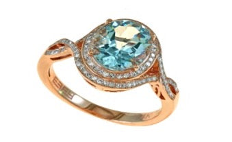 14K RG Aquamarine EFFY Ring