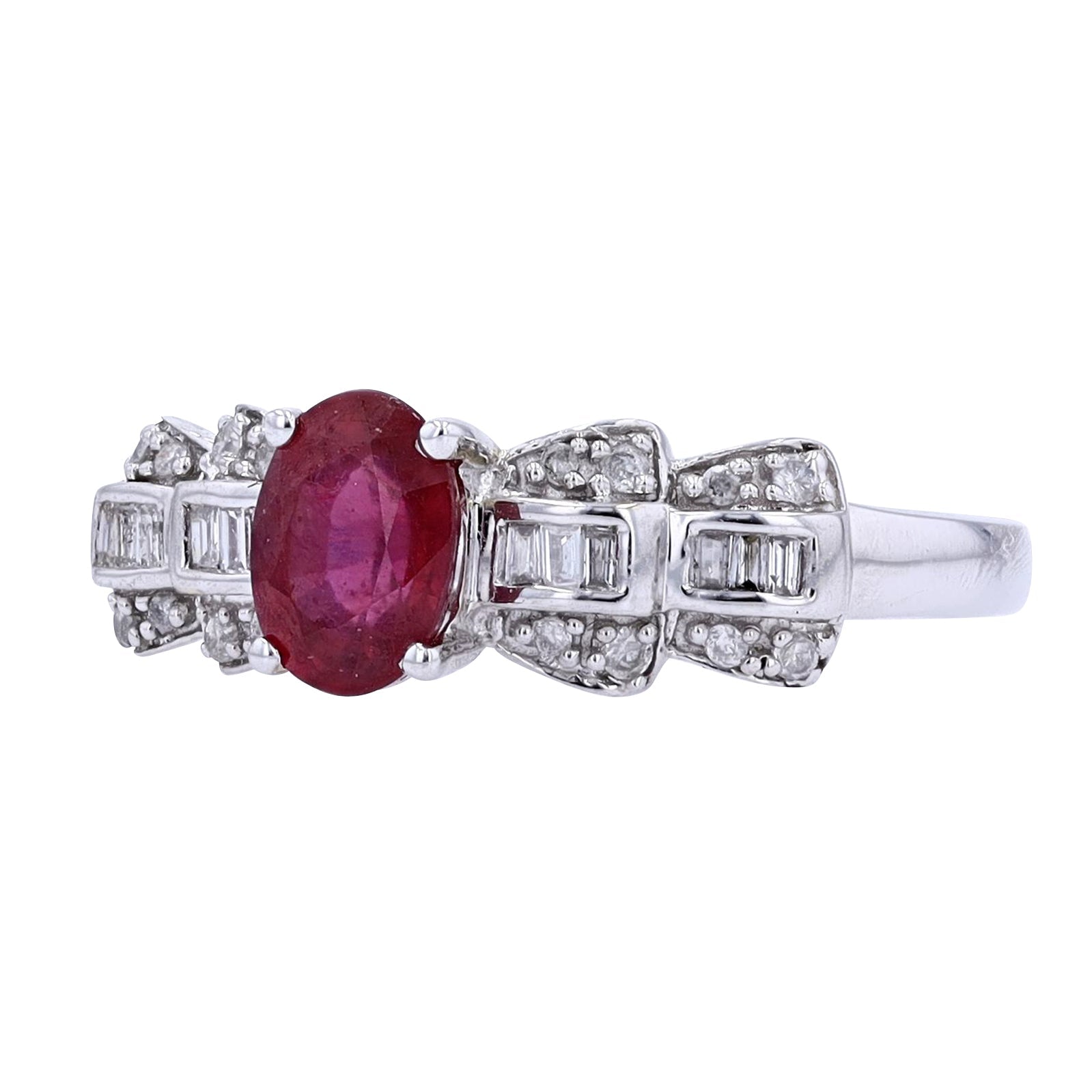 14K WG Ruby Oval Center Ring<p><strong>$299</p></strong>