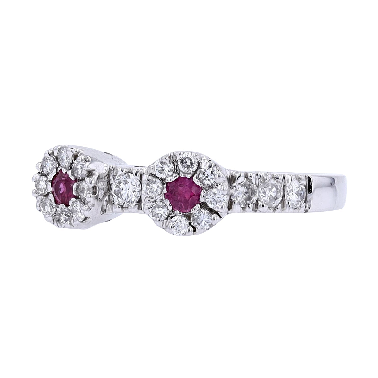 14K WG Two Stone Ruby Ring