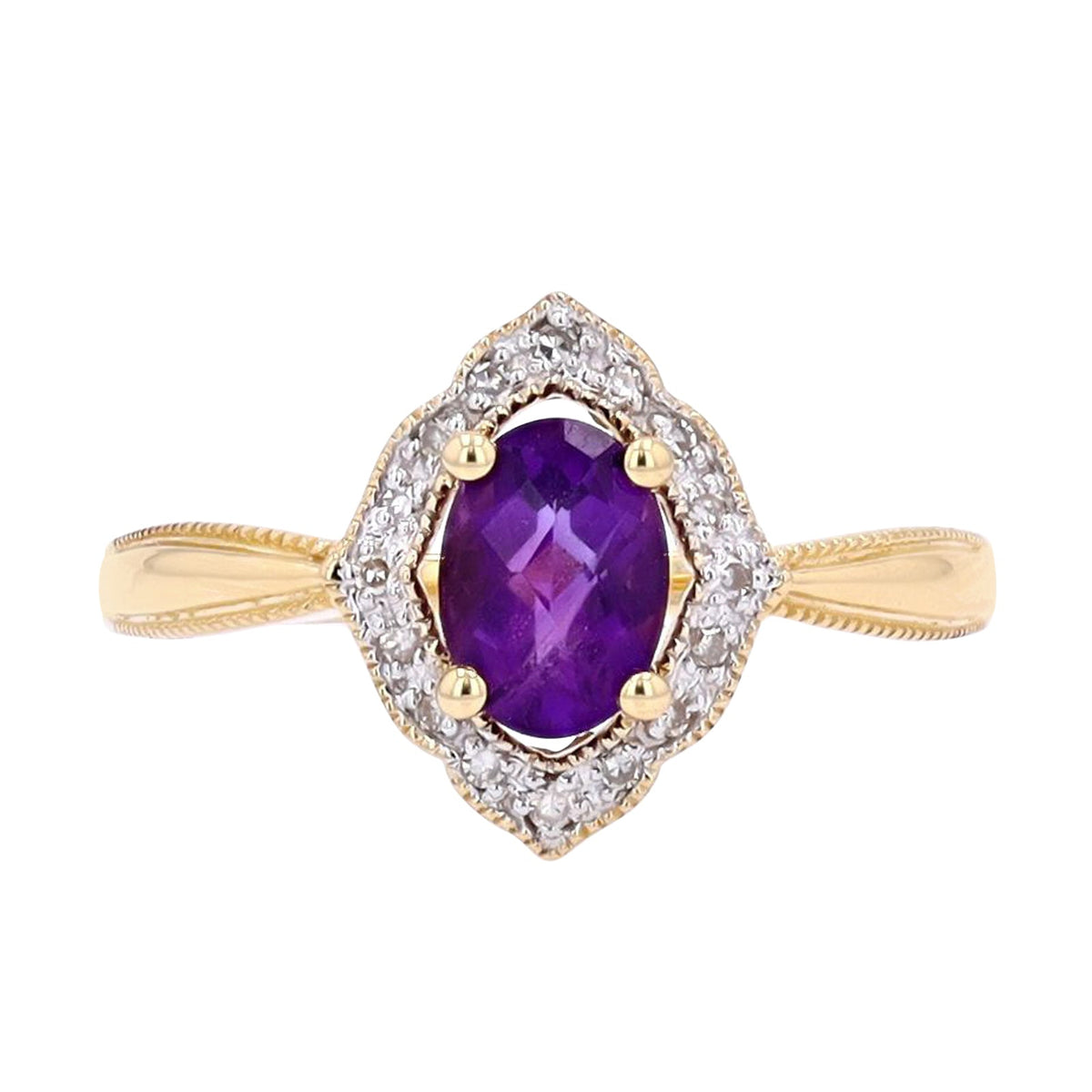 14K Gemstone & Diamond Ring<p><strong>More Colors Available</p></strong>