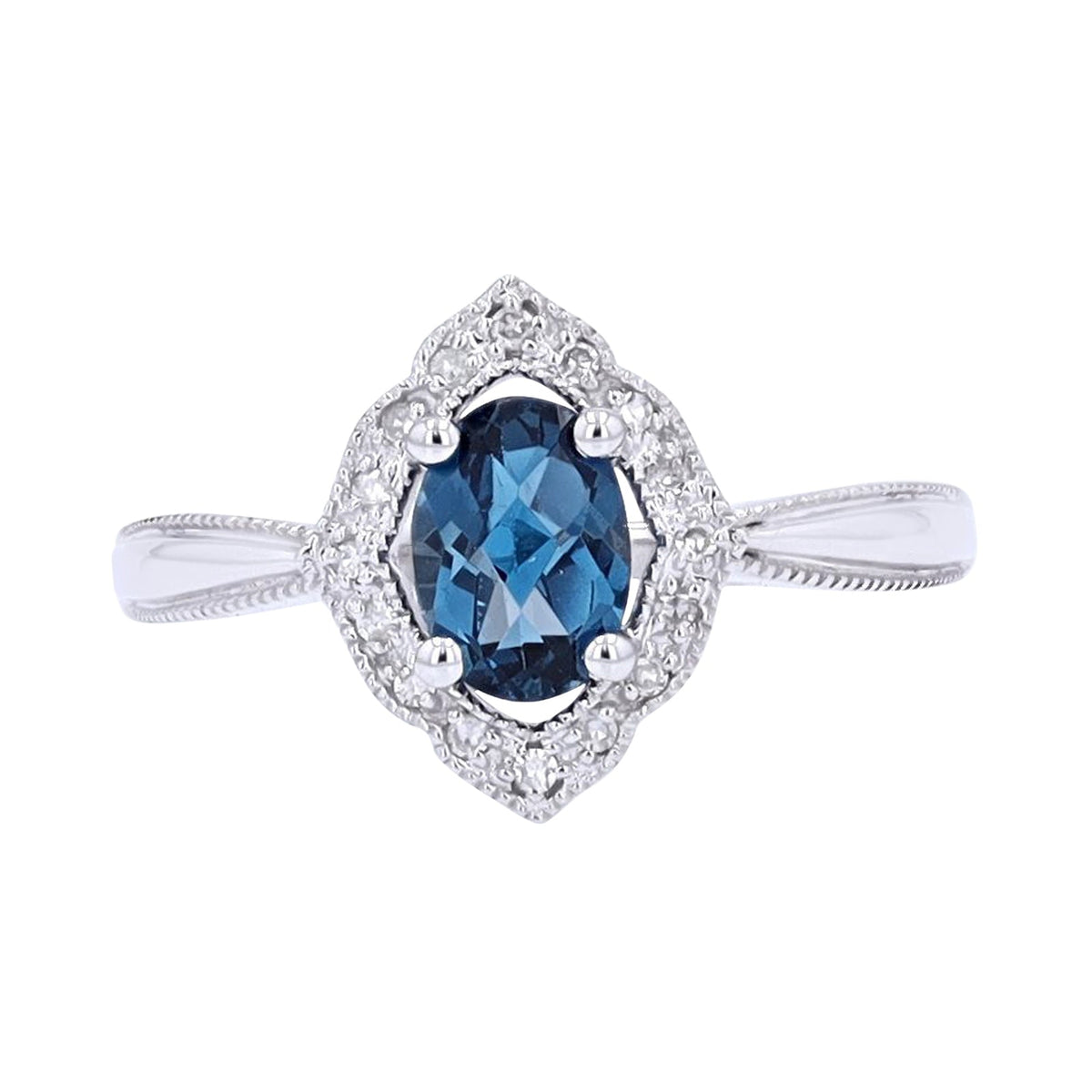14K Gemstone & Diamond Ring<p><strong>More Colors Available</p></strong>