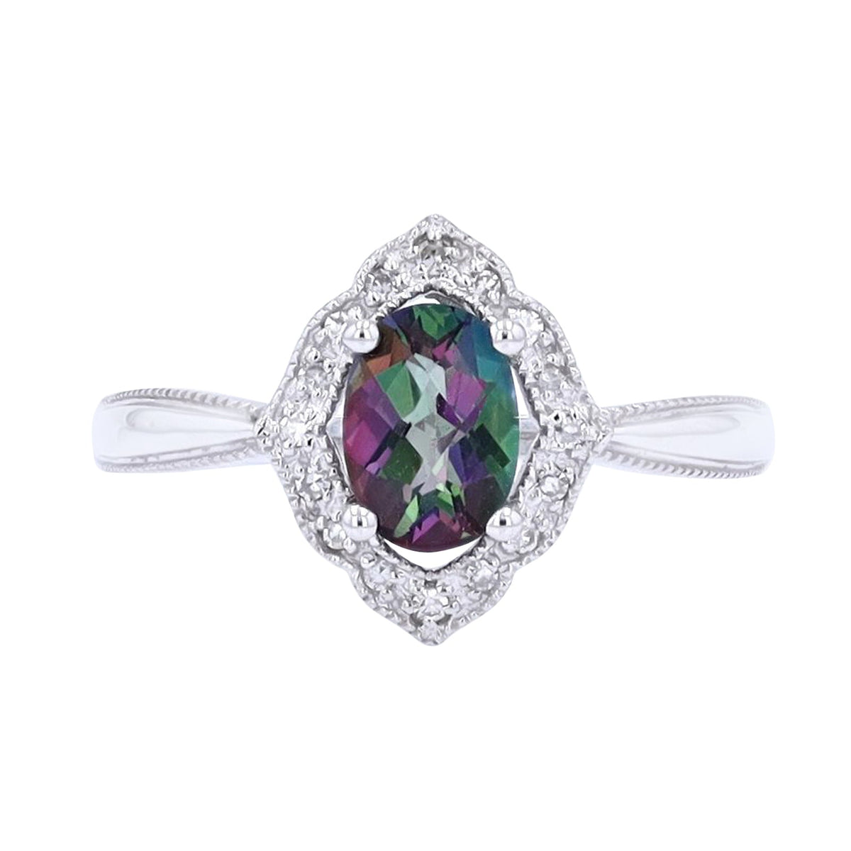 14K Gemstone & Diamond Ring<p><strong>More Colors Available</p></strong>