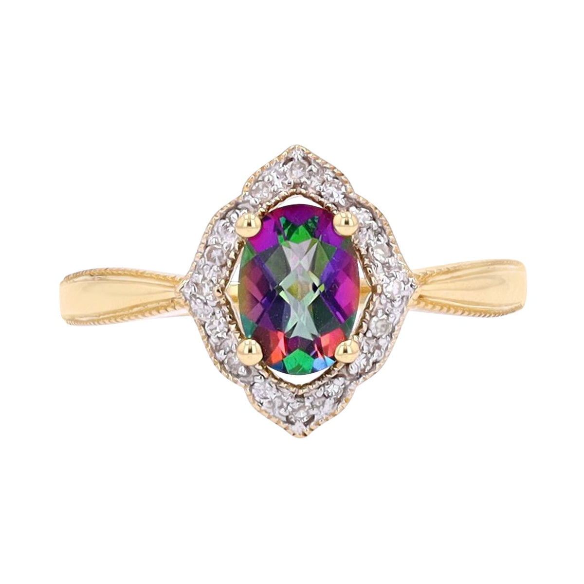 14K Gemstone & Diamond Ring<p><strong>More Colors Available</p></strong>