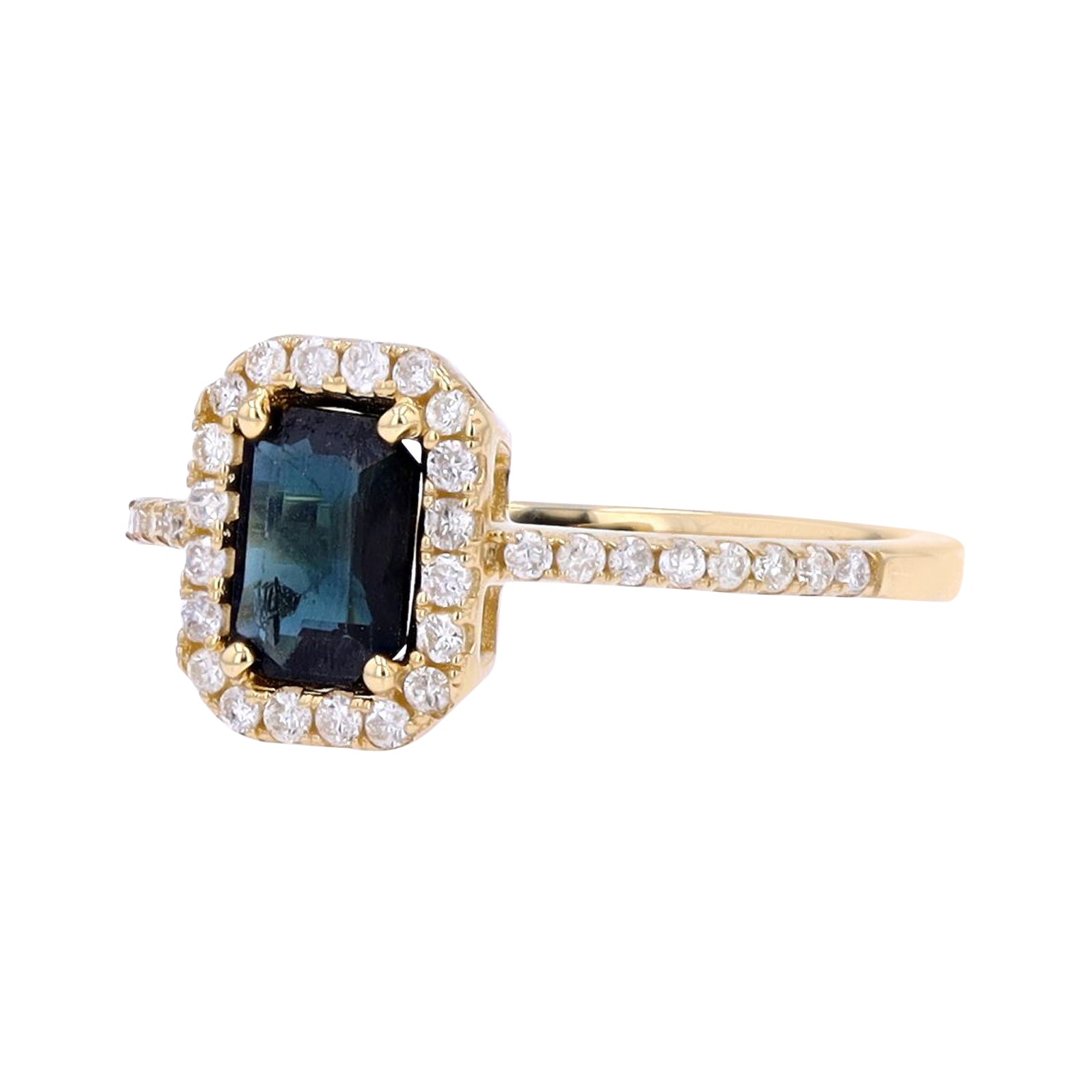 14K Gemstone Halo Ring<p><strong>More Colors Available</p></strong>