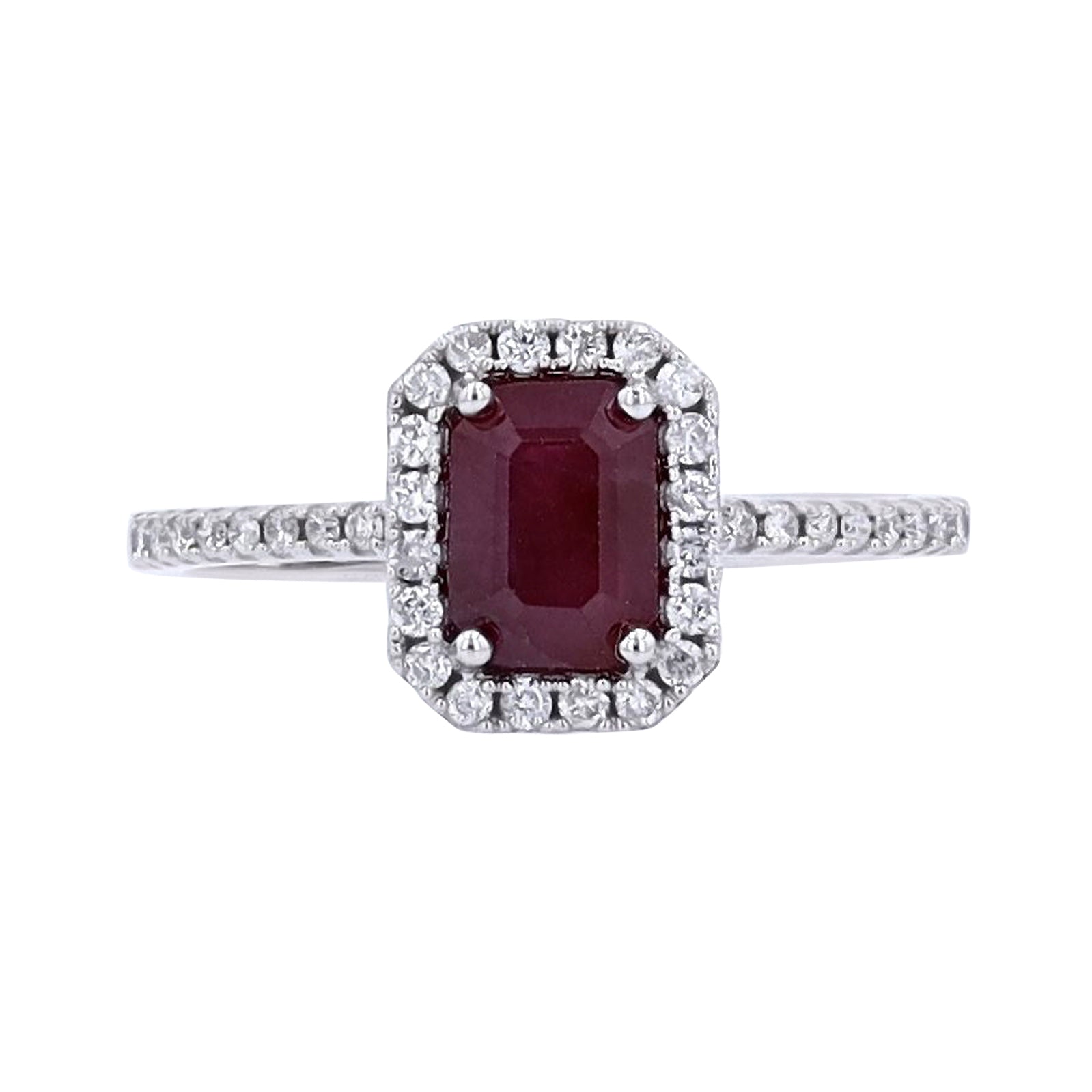 14K Gemstone Halo Ring<p><strong>More Colors Available</p></strong>