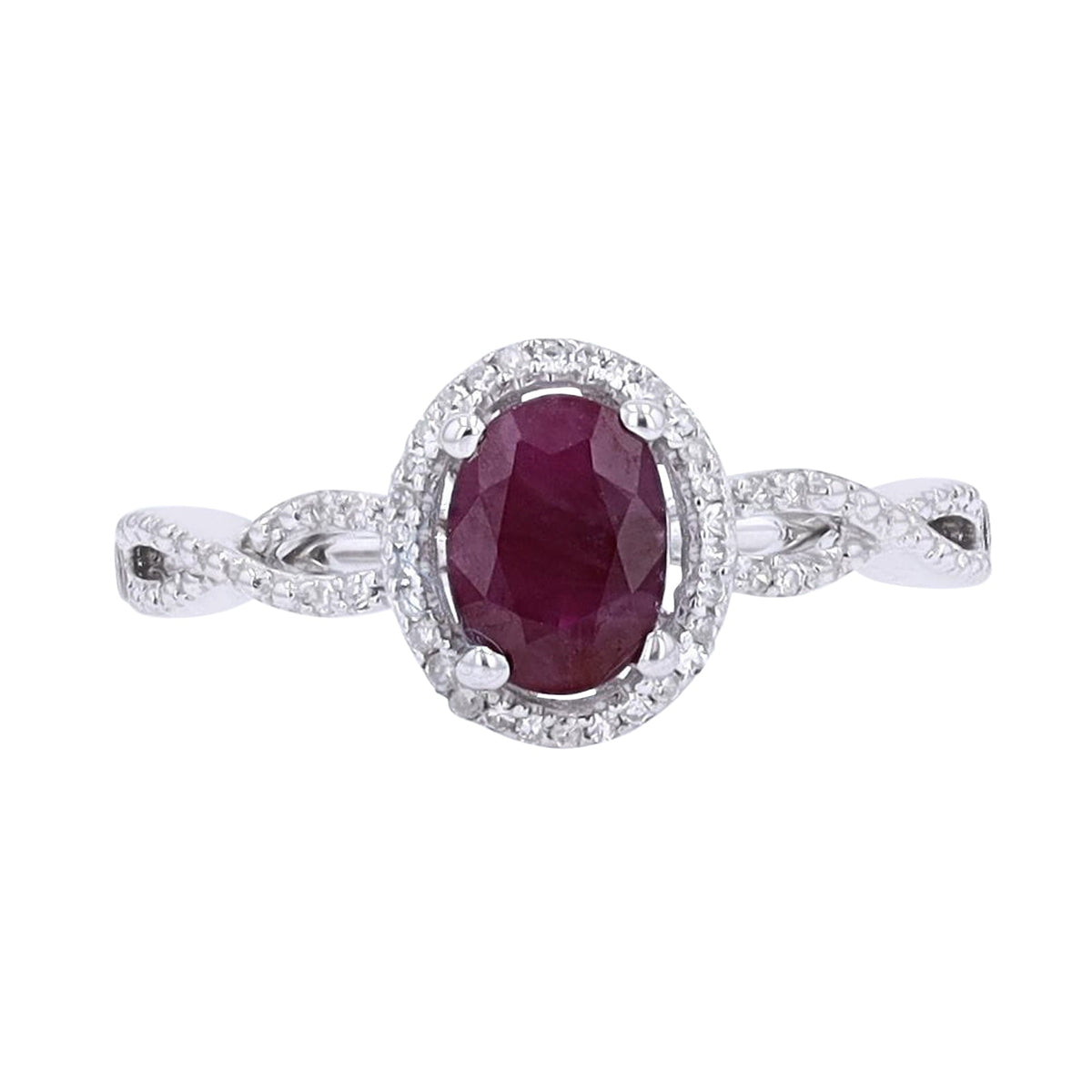 14K Gemstone & Diamond Halo Ring<p><strong>More Colors Available</p></strong>