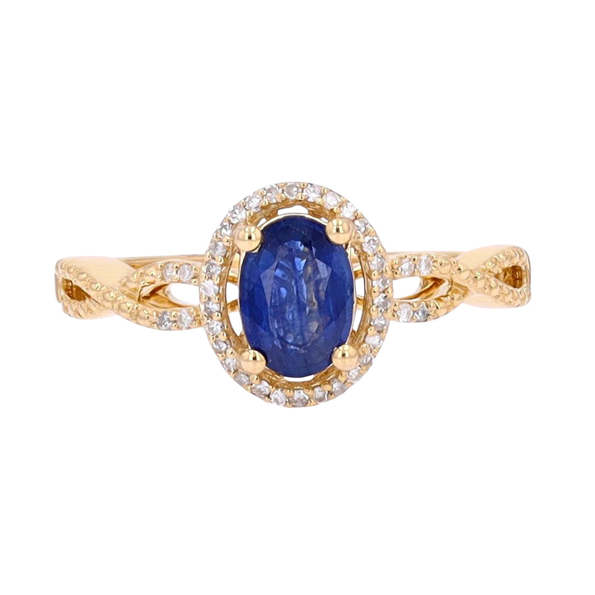 14K Gemstone & Diamond Halo Ring<p><strong>More Colors Available</p></strong>