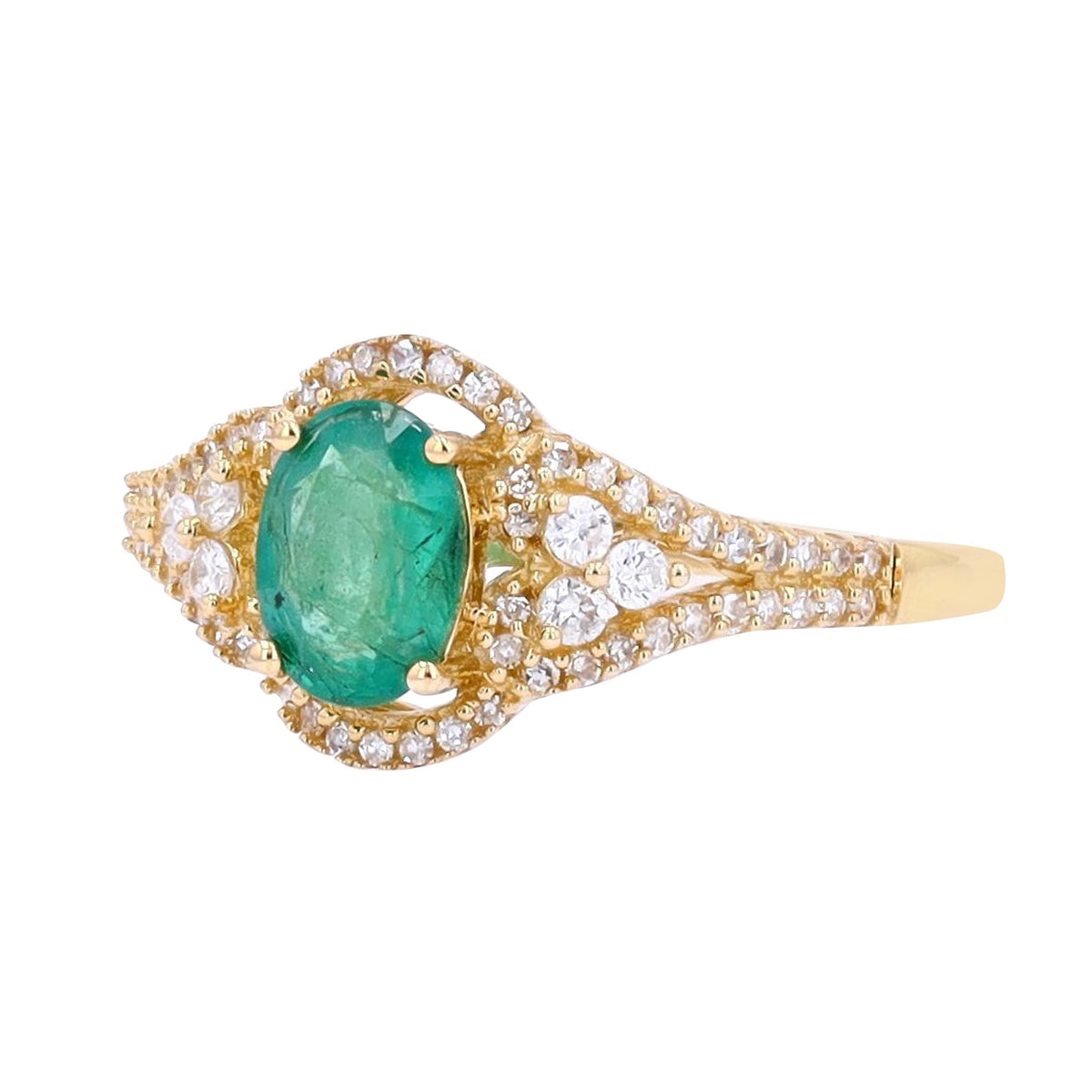 14K Emerald & Diamond Halo Ring<p><strong>$379</p></strong> <p><strong>More Colors Available</p></strong>