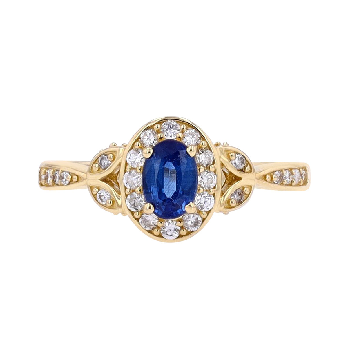 14K Gemstone & Diamond Halo Ring<p><strong>More Colors Available</p></strong>