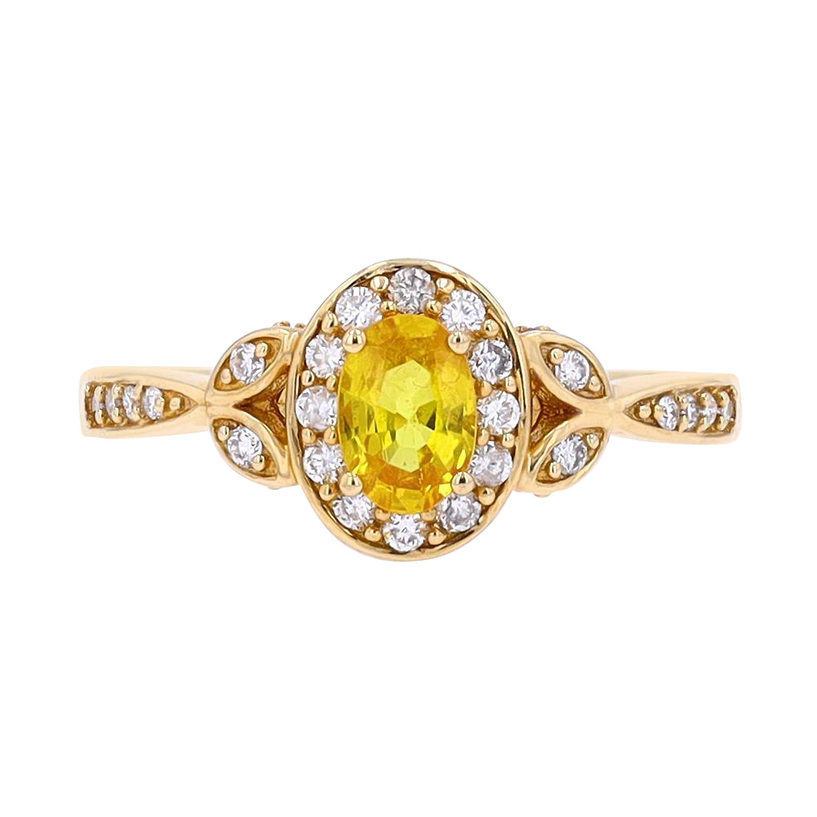 14K Gemstone & Diamond Halo Ring<p><strong>More Colors Available</p></strong>