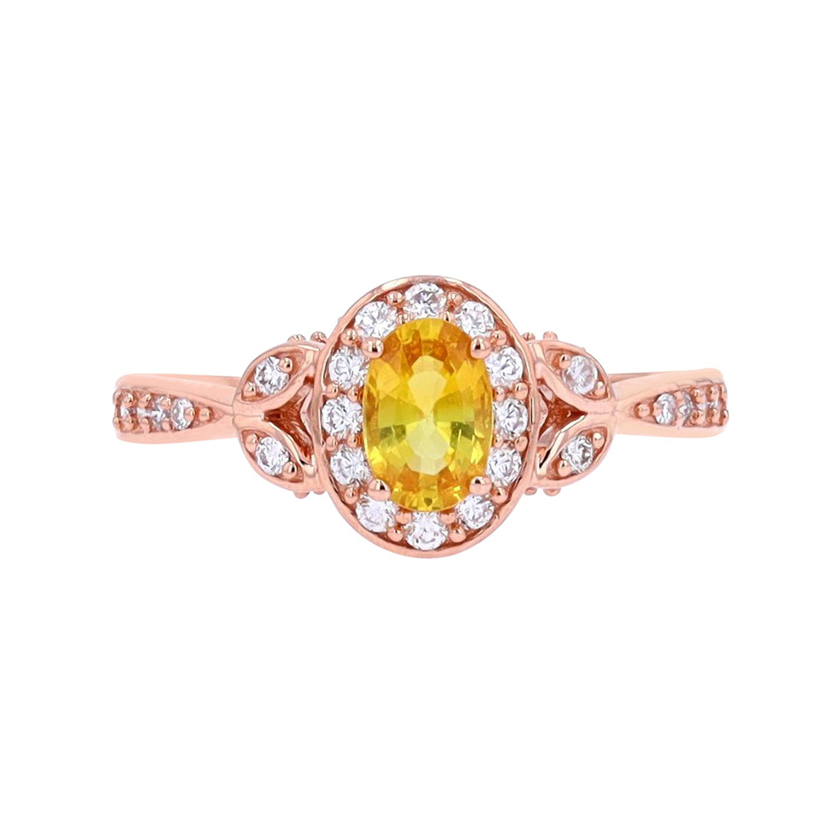 14K Gemstone & Diamond Halo Ring<p><strong>More Colors Available</p></strong>