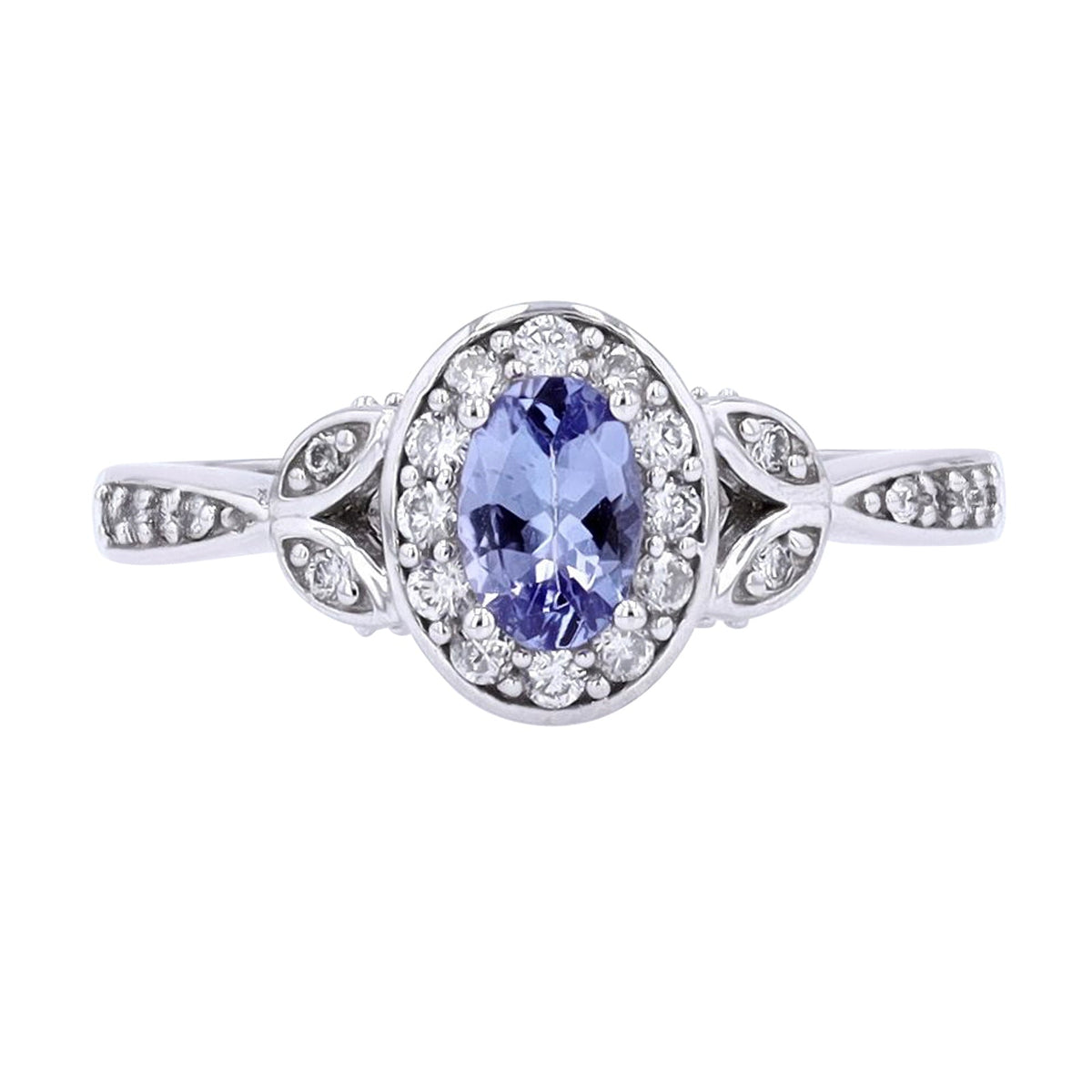 14K Gemstone & Diamond Halo Ring<p><strong>More Colors Available</p></strong>