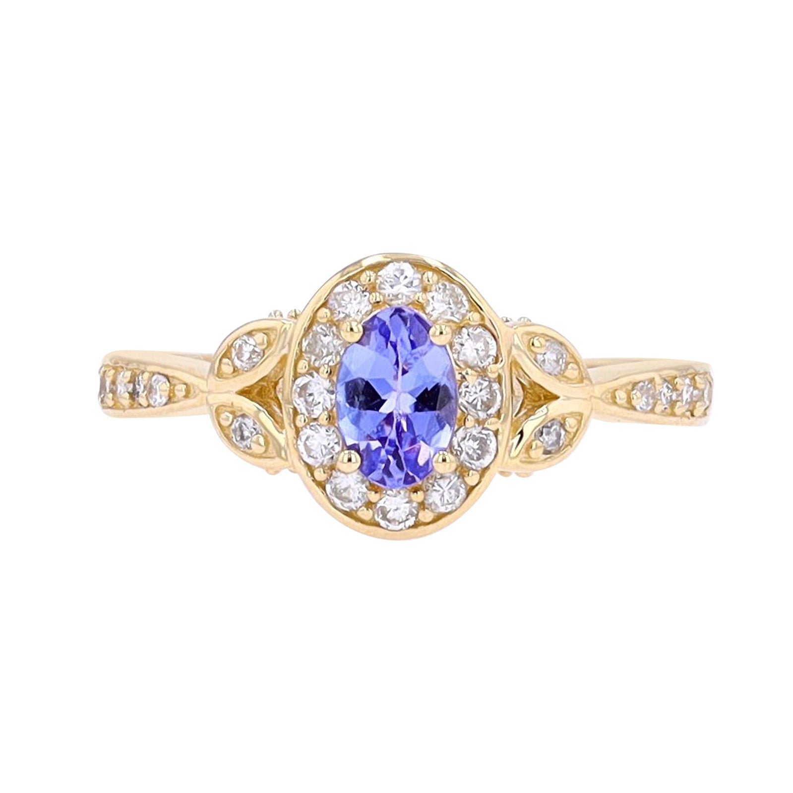 14K Gemstone & Diamond Halo Ring<p><strong>More Colors Available</p></strong>