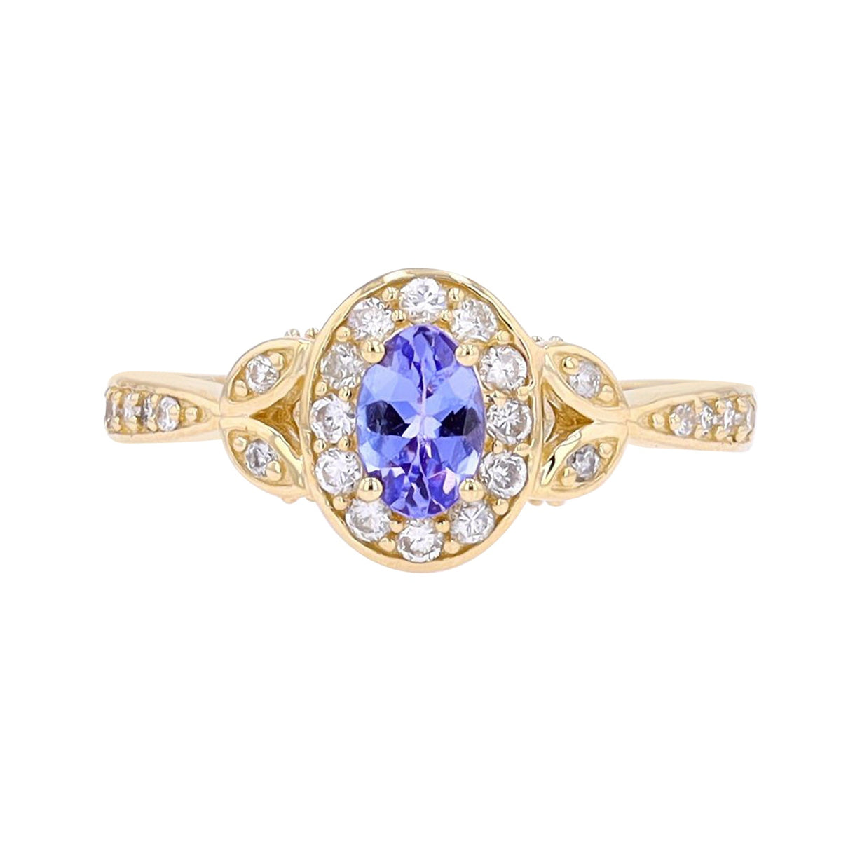14K Gemstone & Diamond Halo Ring<p><strong>More Colors Available</p></strong>