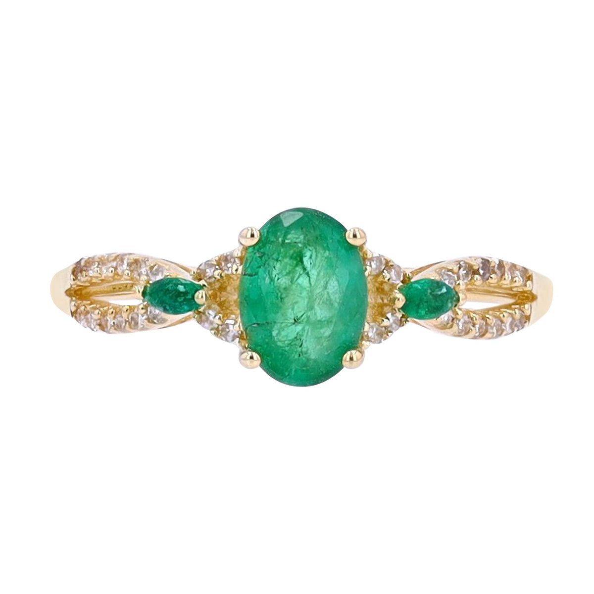 14K Gemstone & Diamond Ring<p><strong>More Colors Available</p></strong>