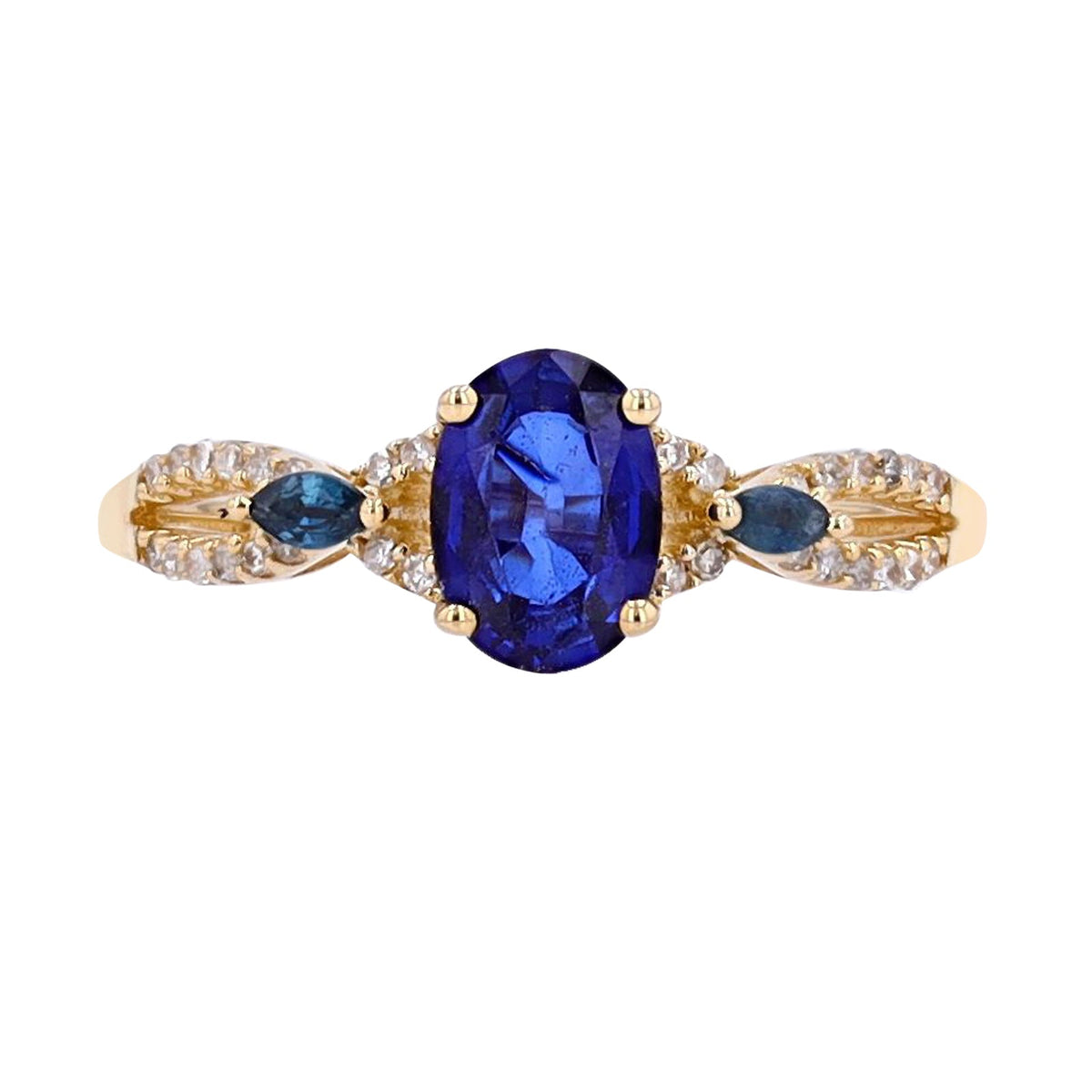 14K Gemstone & Diamond Ring<p><strong>More Colors Available</p></strong>