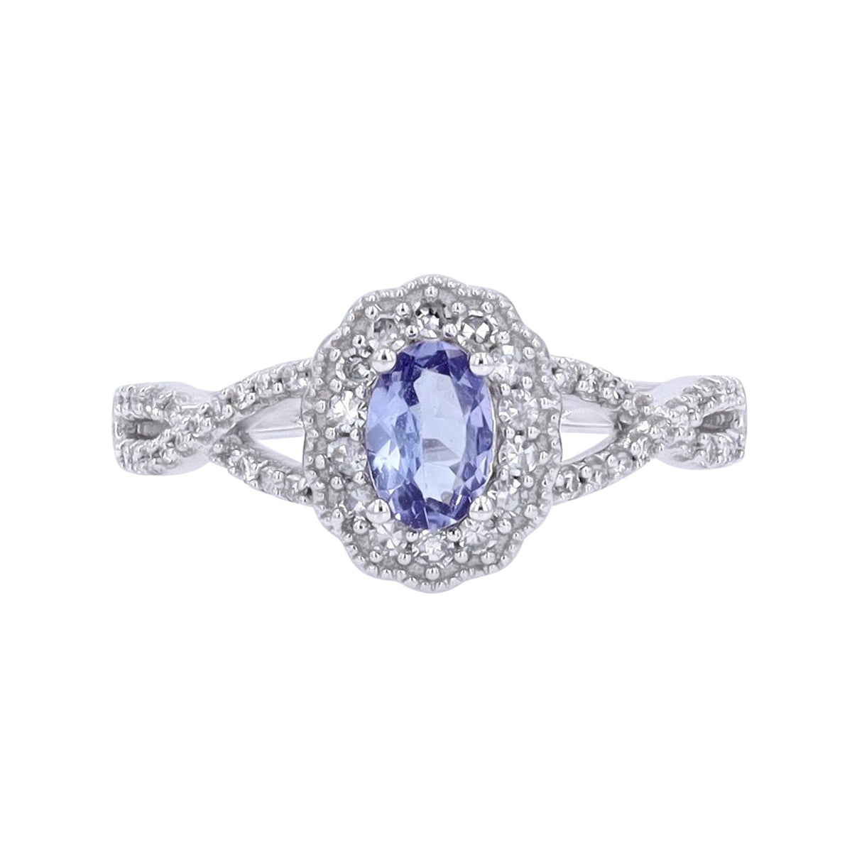 14K Gemstone & Diamond Halo Ring<p><strong>More Colors Available</p></strong>