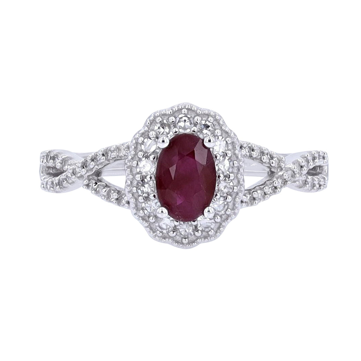 14K Gemstone & Diamond Halo Ring<p><strong>More Colors Available</p></strong>