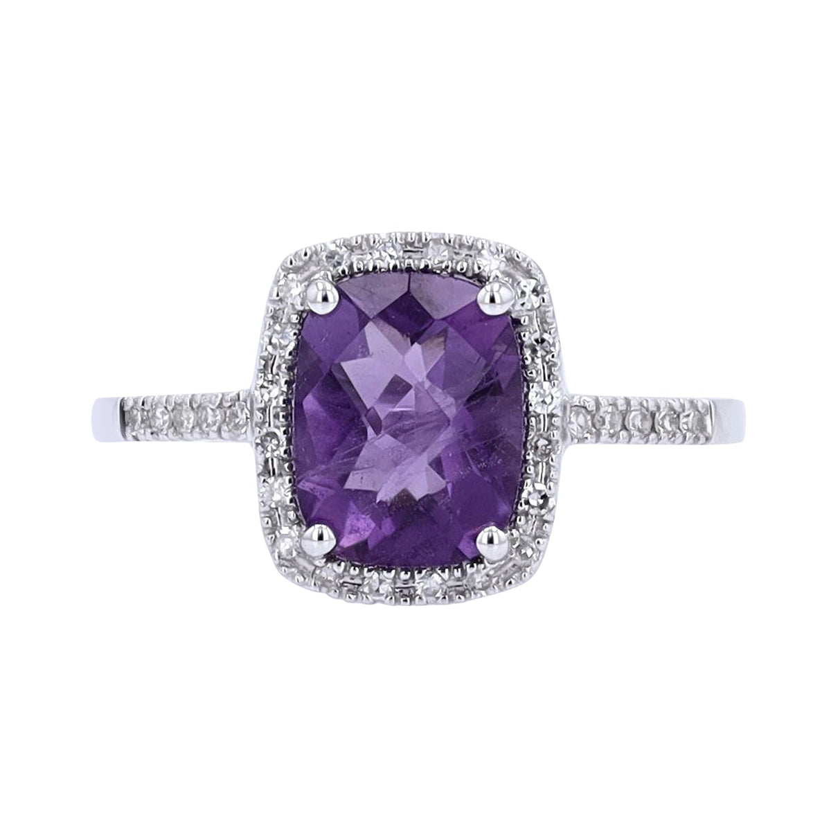 14K Gemstone & Diamond Halo Ring<p><strong>More Colors Available</p></strong>