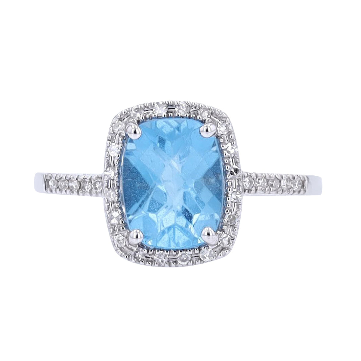 14K Gemstone & Diamond Halo Ring<p><strong>More Colors Available</p></strong>