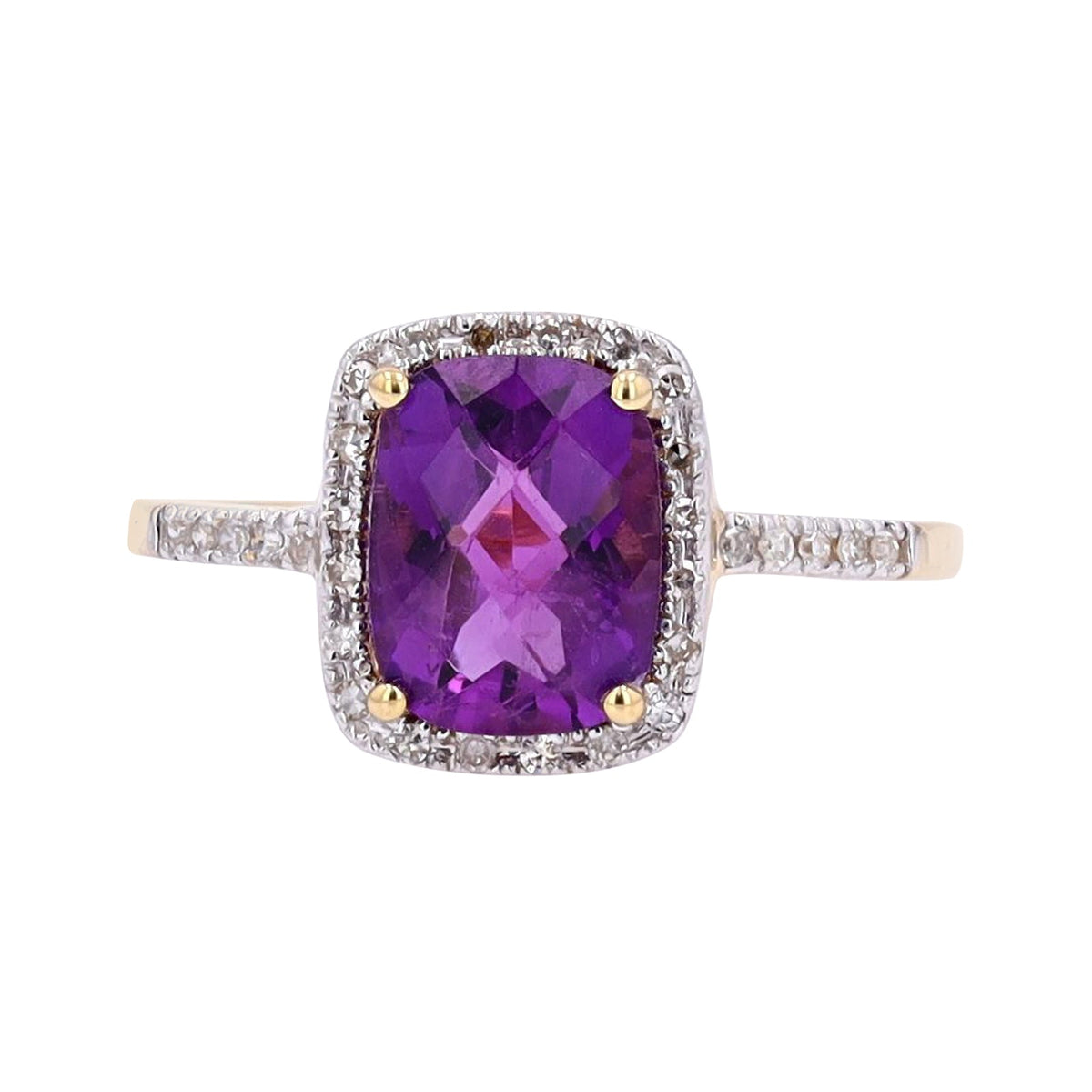 14K Gemstone & Diamond Halo Ring<p><strong>More Colors Available</p></strong>