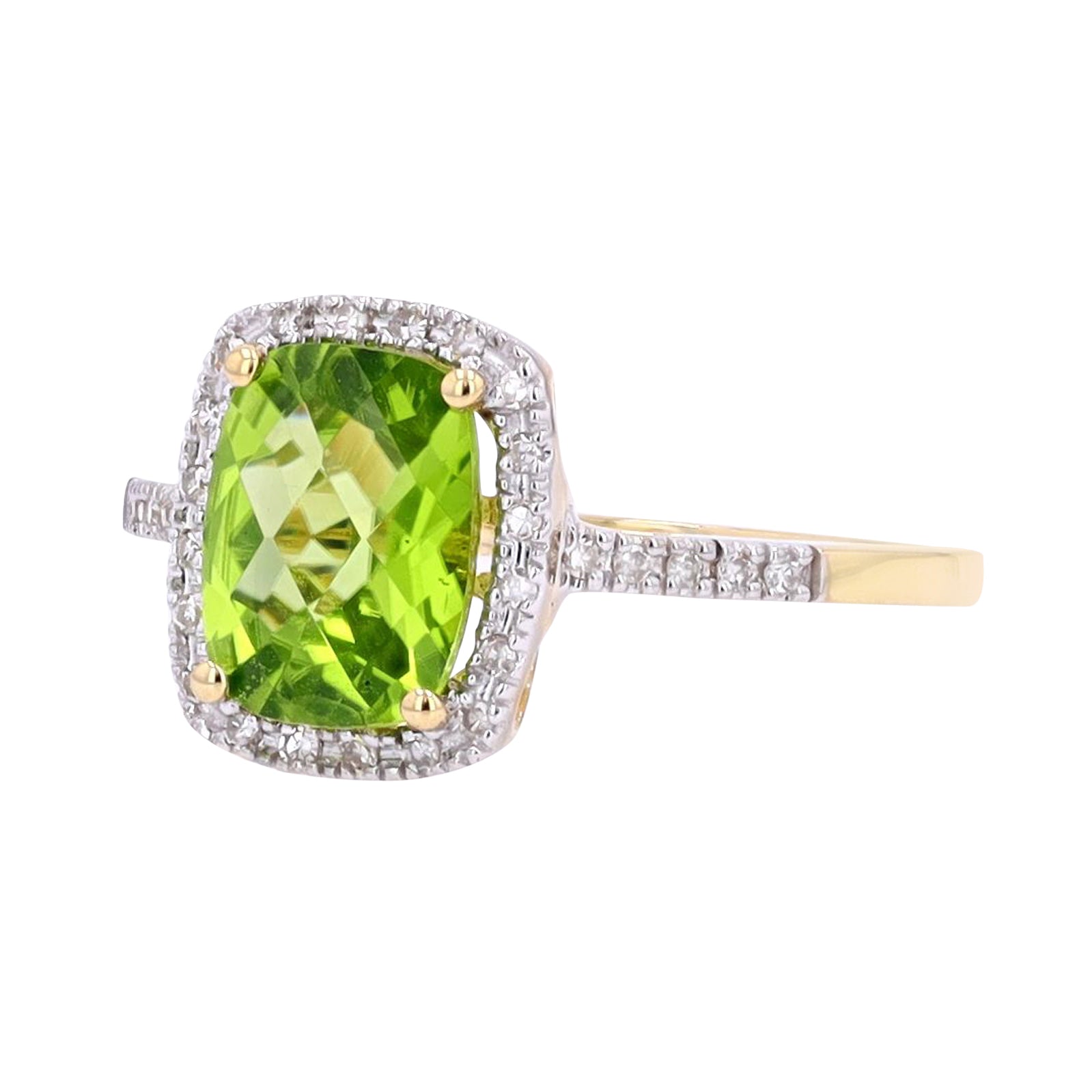 14K Gemstone & Diamond Halo Ring<p><strong>More Colors Available</p></strong>