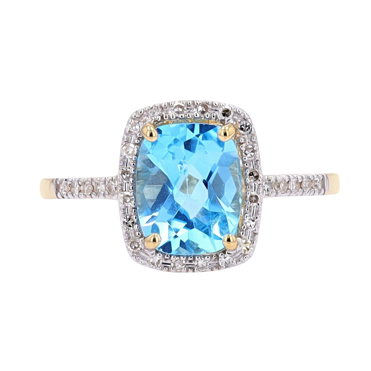 14K Gemstone & Diamond Halo Ring<p><strong>More Colors Available</p></strong>