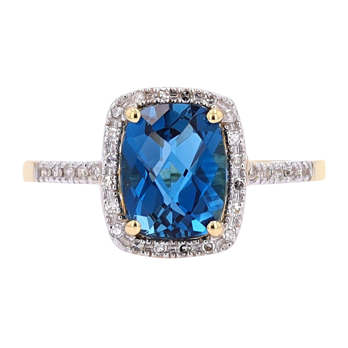 14K Gemstone & Diamond Halo Ring<p><strong>More Colors Available</p></strong>