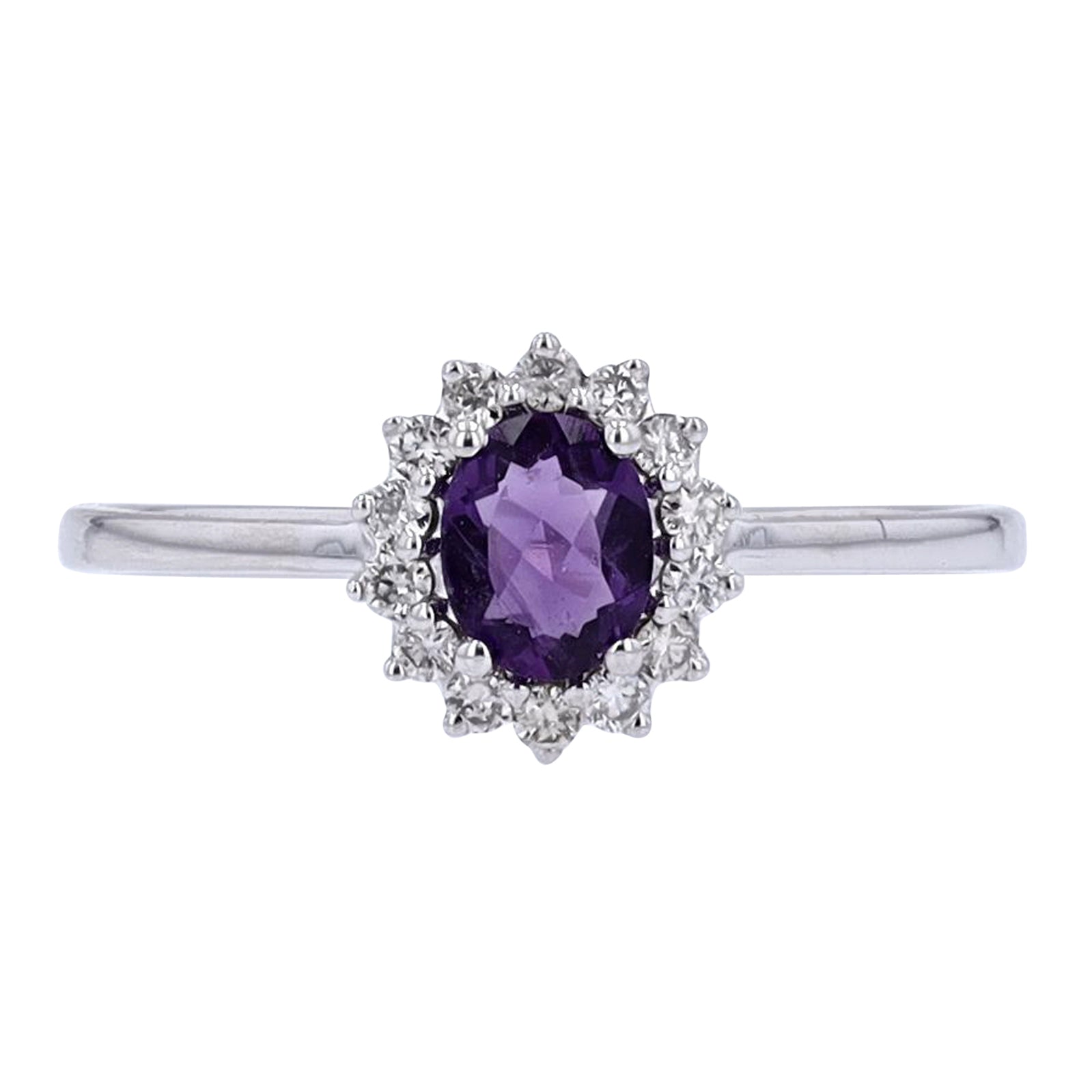10K Gemstone Center Halo Ring<p><strong>More Colors Available</p></strong>