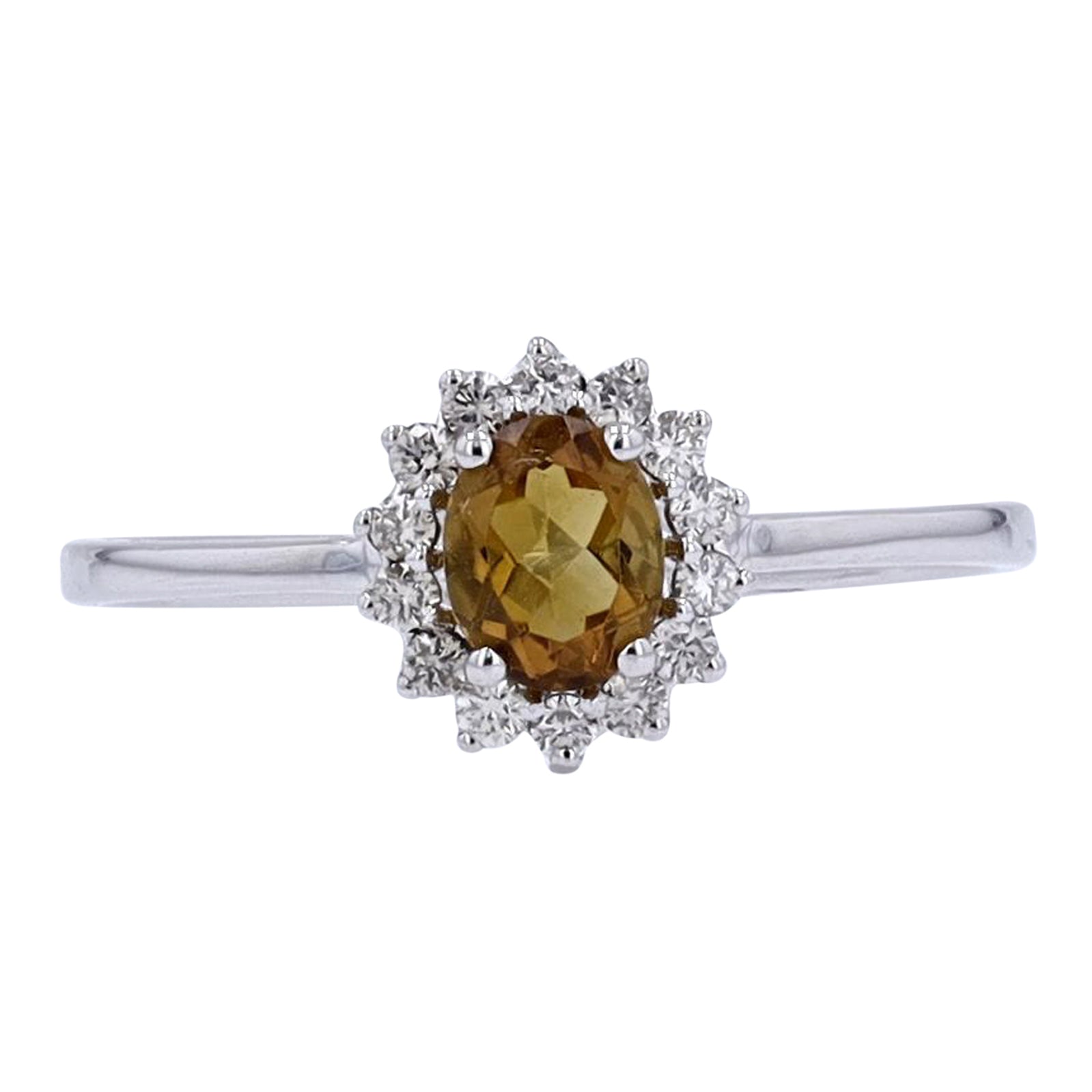 10K Gemstone Center Halo Ring<p><strong>More Colors Available</p></strong>