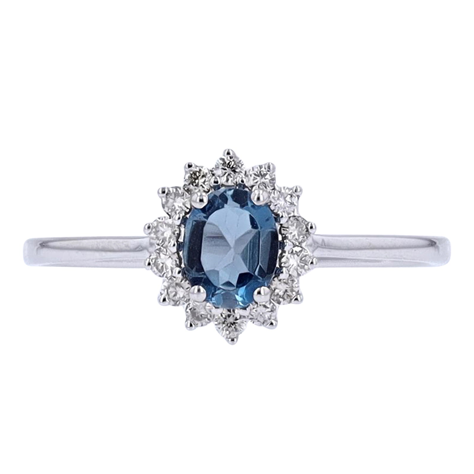 10K Gemstone Center Halo Ring<p><strong>More Colors Available</p></strong>