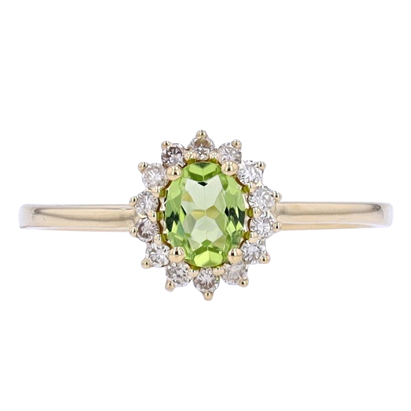 10K Gemstone Center Halo Ring<p><strong>More Colors Available</p></strong>