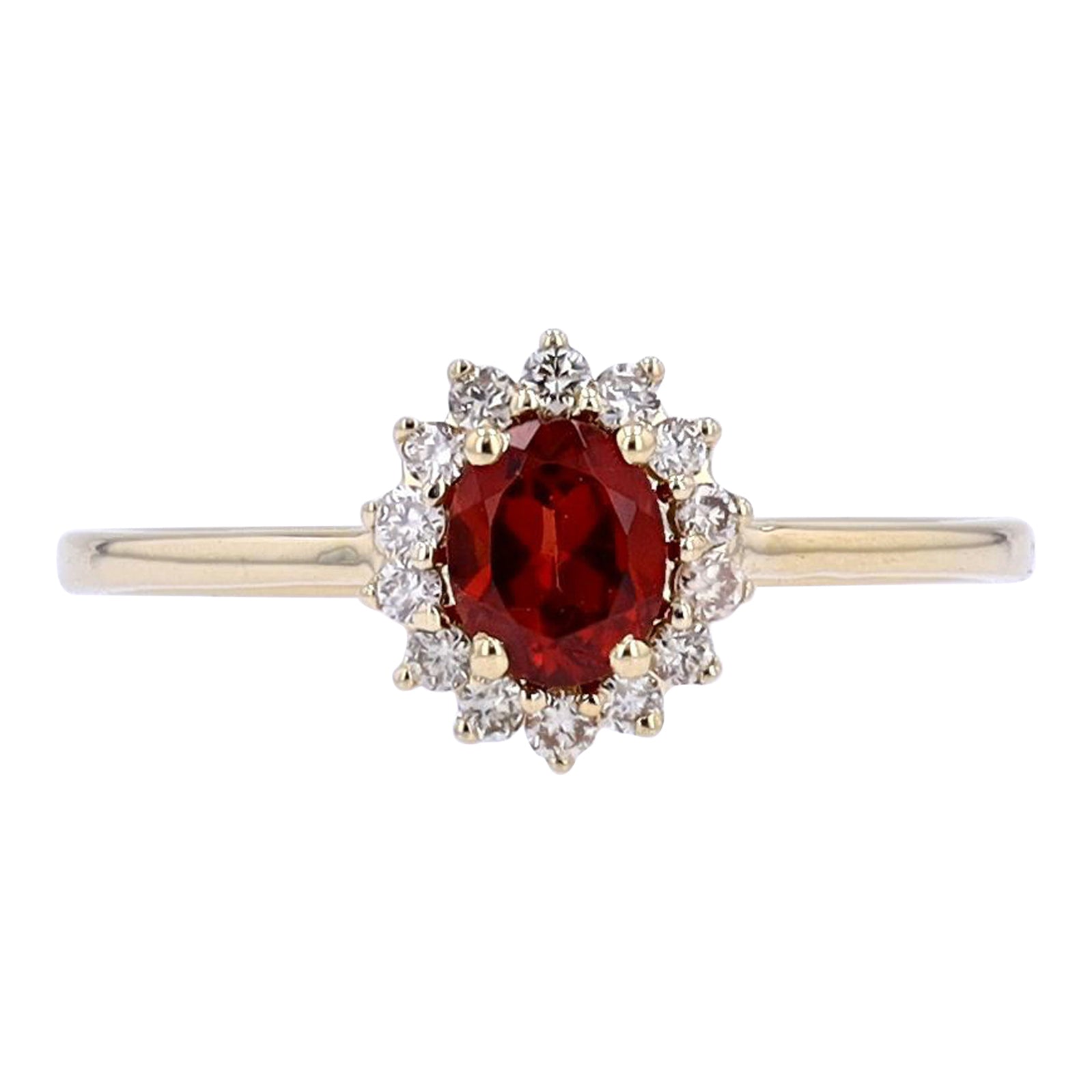 10K Gemstone Center Halo Ring<p><strong>More Colors Available</p></strong>