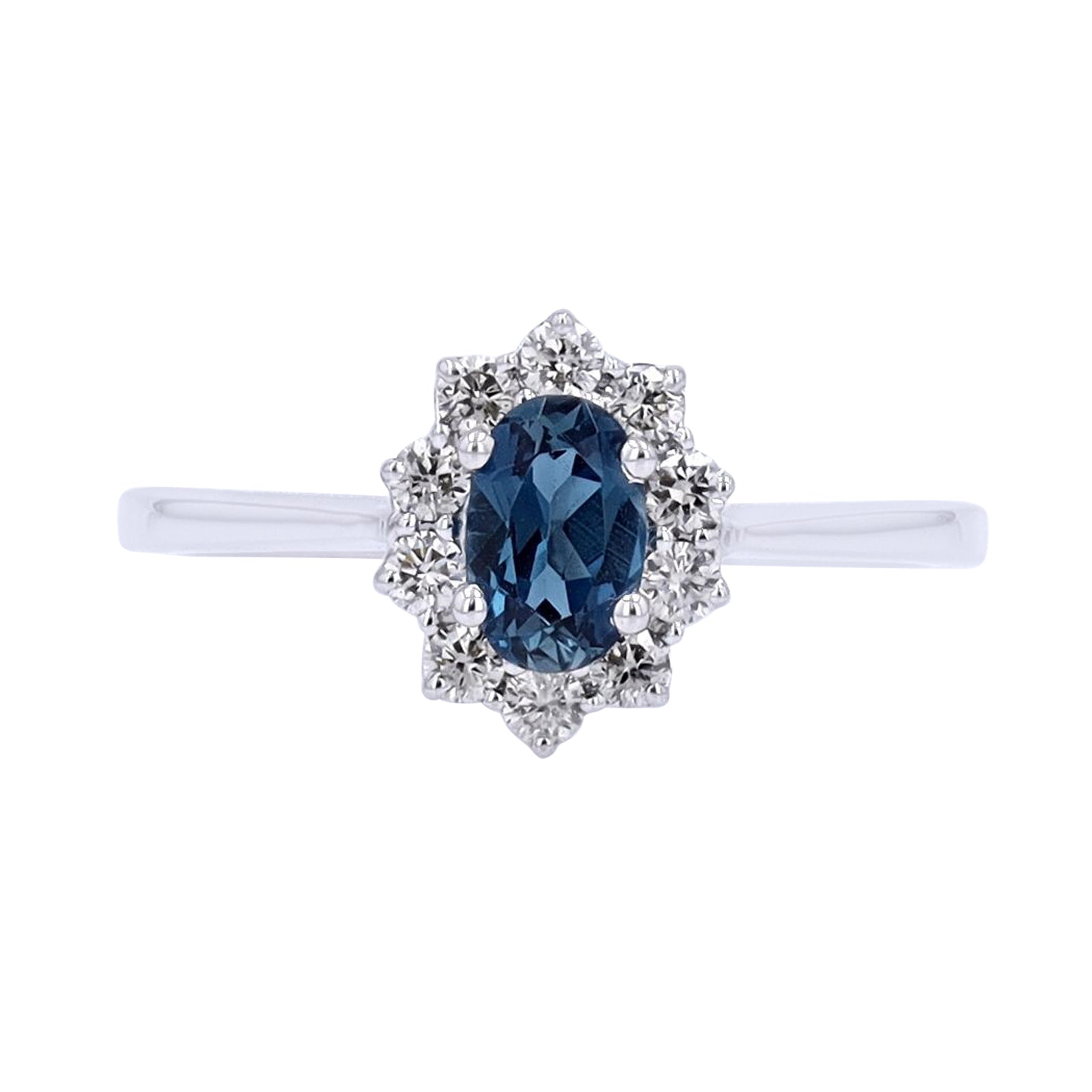 10K WG Diamond Oval Gemstone Halo Ring<p><strong>More Colors Available</p></strong>