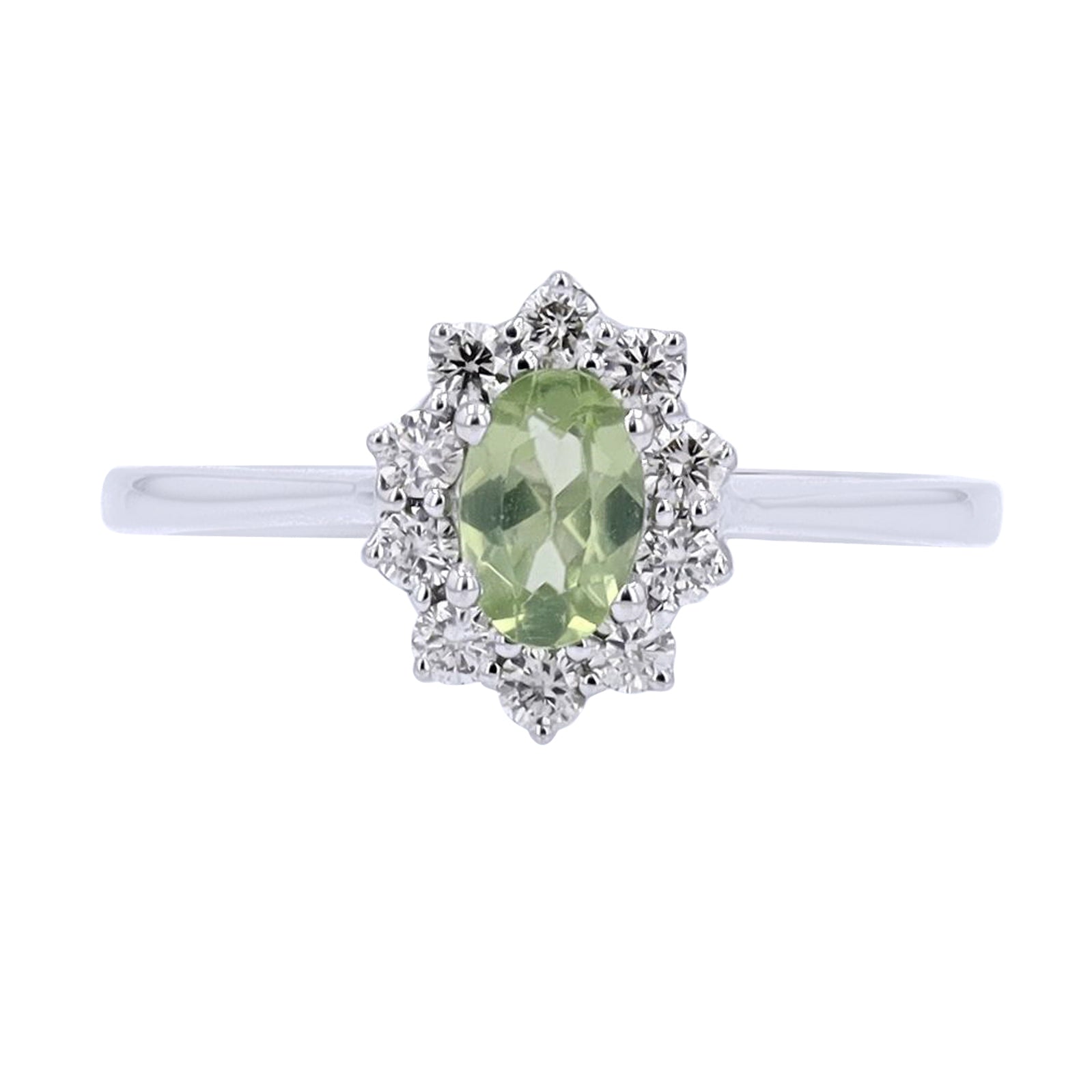 10K WG Diamond Oval Gemstone Halo Ring<p><strong>More Colors Available</p></strong>