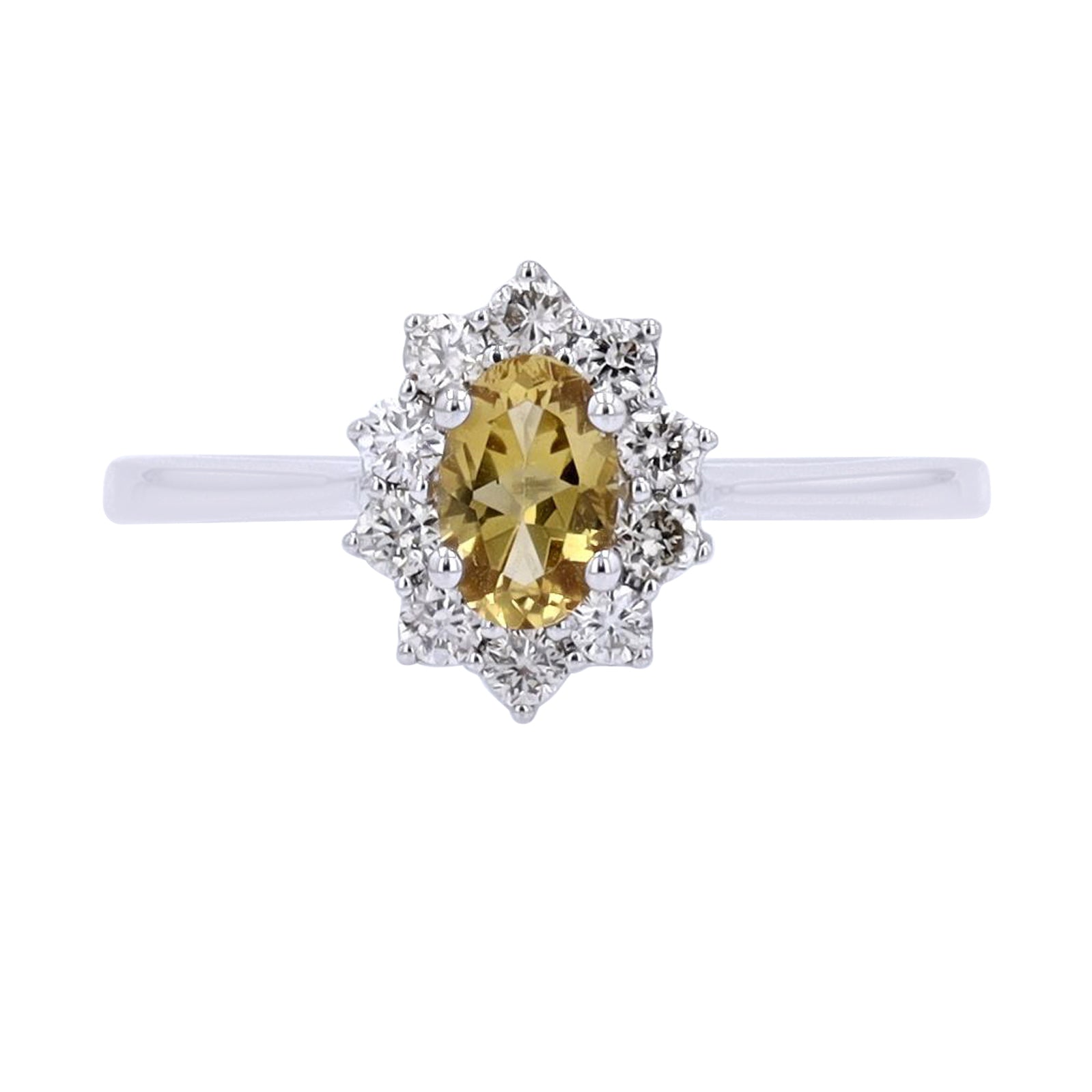 10K WG Diamond Oval Gemstone Halo Ring<p><strong>More Colors Available</p></strong>