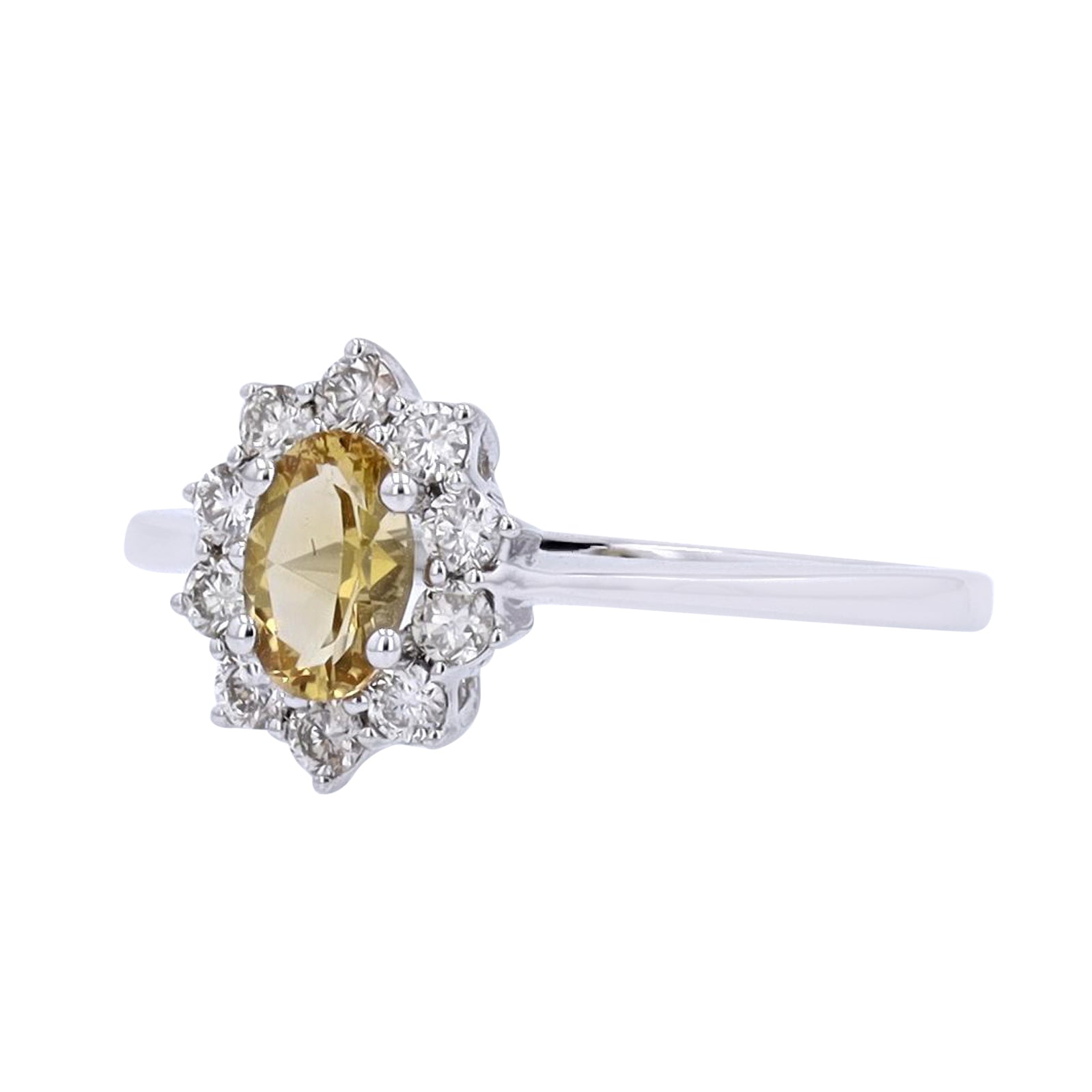 10K WG Diamond Oval Gemstone Halo Ring<p><strong>More Colors Available</p></strong>