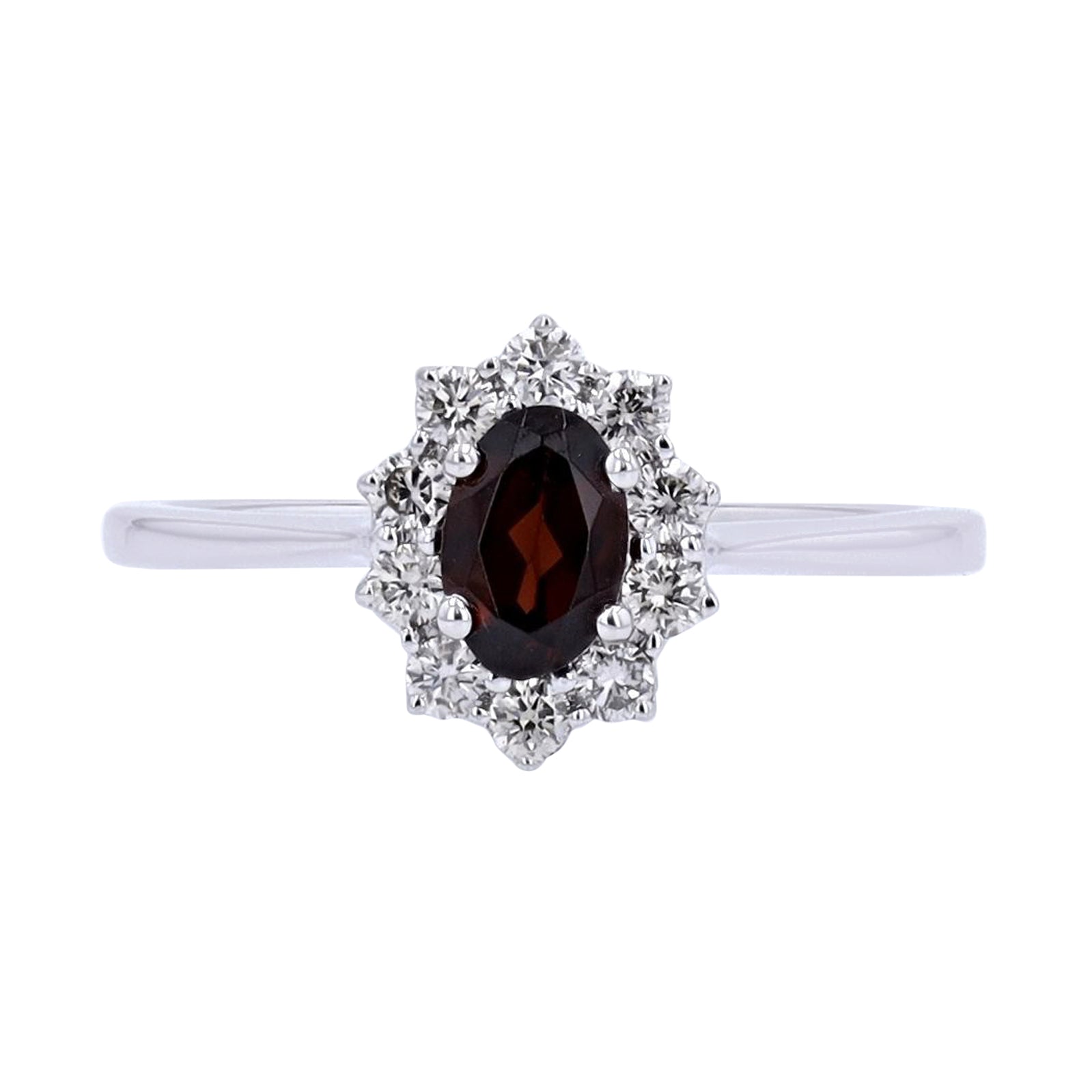 10K WG Diamond Oval Gemstone Halo Ring<p><strong>More Colors Available</p></strong>